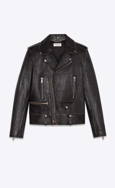 "Bird" motorcycle jacket in vintage coarse grain leather